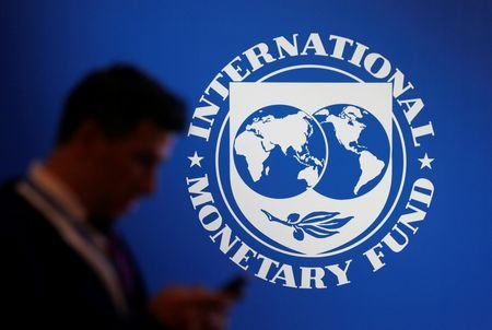 Logo do FMI durante reuniões anuais do Fundo com o Banco Mundial, em Nusa Dua, Indonésia