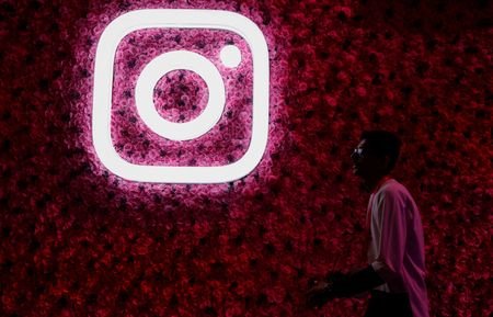 Logo do Instagram durante conferência, em Mumbai, na Índia