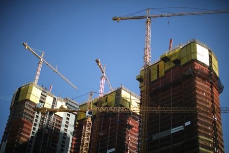 Construção no centro de Los Angeles, EUA; estados unidos