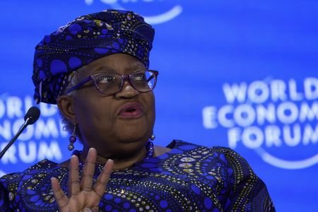 Diretora-geral da OMC, Ngozi Okonjo-Iweala, durante Fórum Econômico Mundial em Davos, na Suíça