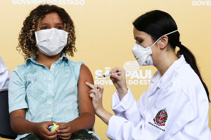 Vacinação de crianças contra Covid-19 em São Paulo