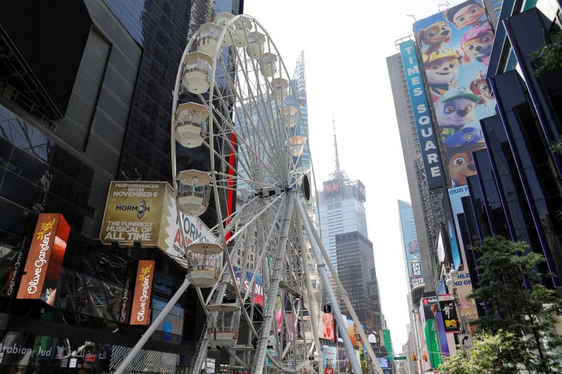 Roda-gigante na Times Square, em Nova York