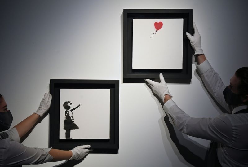 "Menina com Balão", de Banksy, em Londres