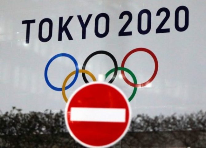 Logo da Olimpíada Tóquio-2020 em Tóquio