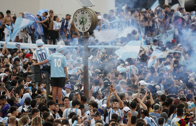 Torcedores argentinos celebram em Buenos Aires