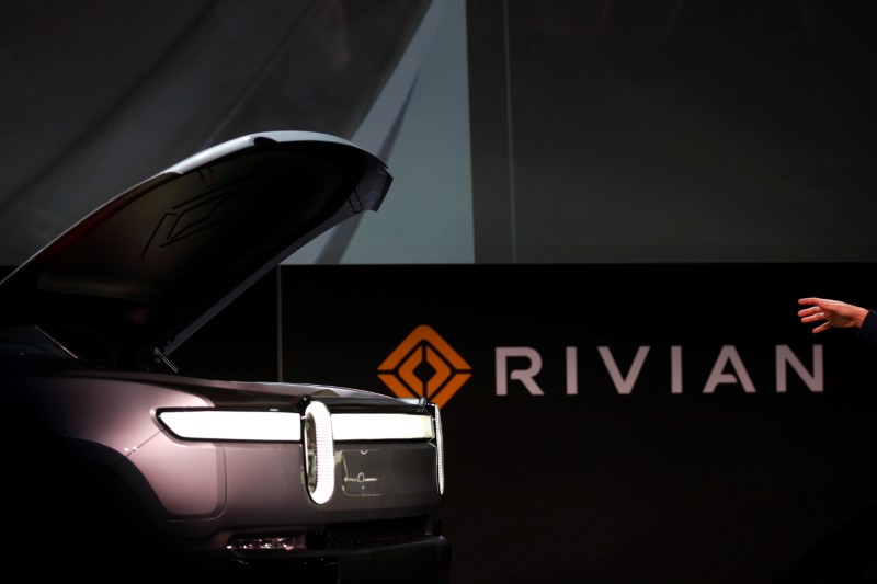 Rivian apresenta o modelo R1T, uma picape movida a eletricidade, durante feira em Los Angeles