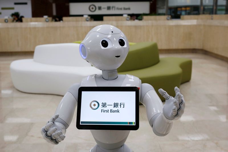 Robô Pepper, do SoftBank, fotografado em Taipé, Taiwan