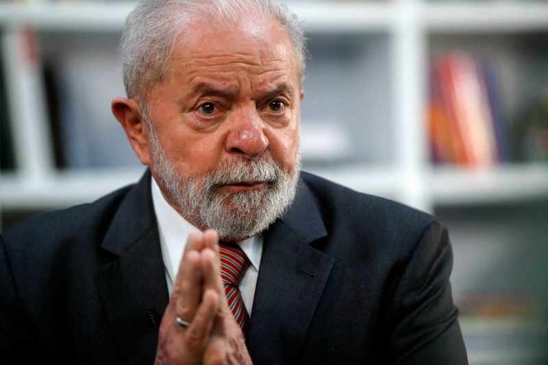 Ex-presidente Luiz Inácio Lula da Silva durante entrevista à Reuters em São Paulo