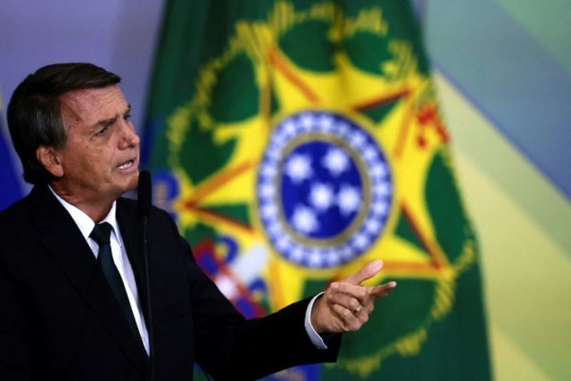 Presidente Jair Bolsonaro em cerimônia no Palácio do Planalto